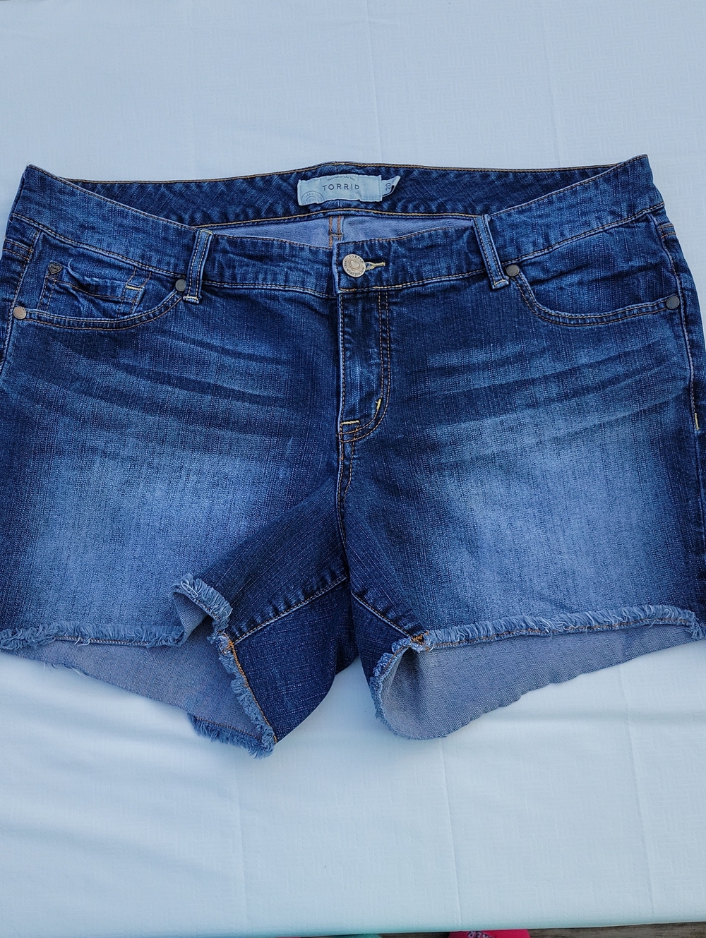 Torrid Dark Blue High-Rise Denim Shorts